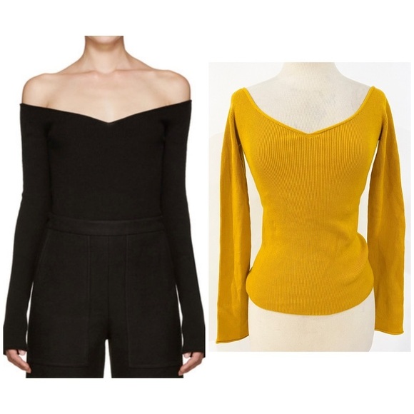 Lemaire V-neck off the shoulder wool top Made in Italy - Picture 2 of 8